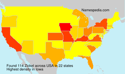 Surname Zickel in USA