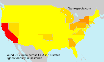 Surname Zimina in USA