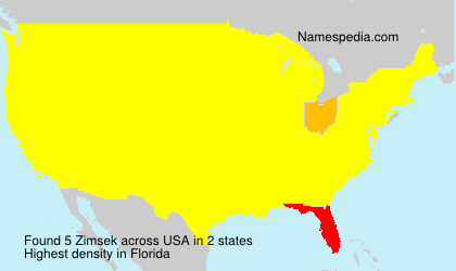 Surname Zimsek in USA