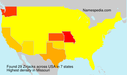 Surname Zirjacks in USA