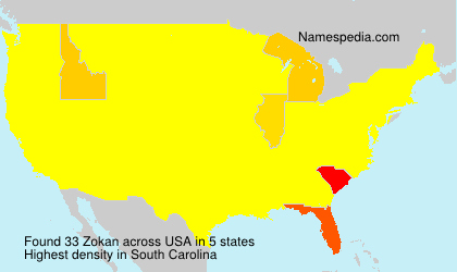Surname Zokan in USA