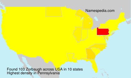 Surname Zorbaugh in USA